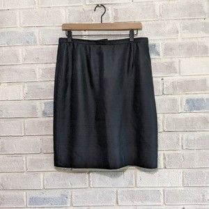Carlisle silk suit skirt vintage classic black luxury closure in back sz 12‎